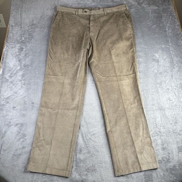 Peter‎ Millar Pants Mens 40 Nanoluxe Corduroy 5 Pocket Tan 40x31 Flat Front - Picture 2 of 12